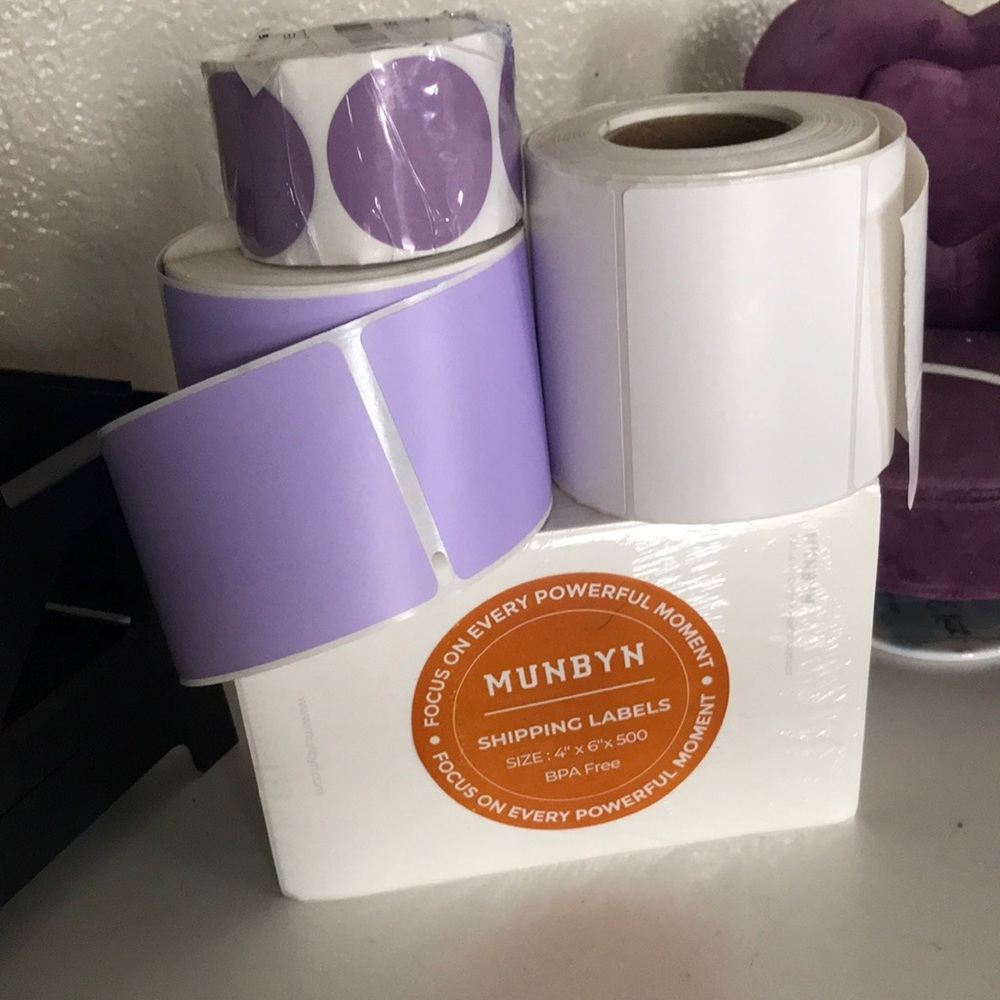 MUNBYN thermal labels assorted sizes, MUNBYN label holder